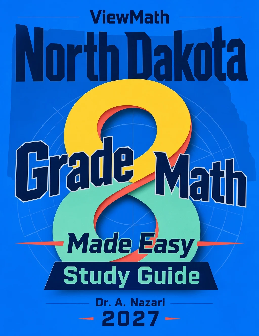 North Dakota NDSA Grade 8 Math Learn & Test Bundle: 7 Books & 25 Tests