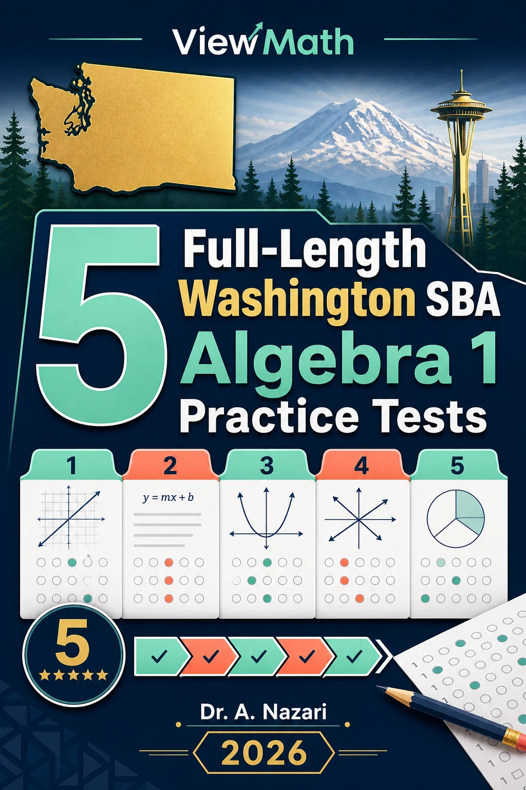 5 Full-Length Washington SBA Algebra 1 Math Practice Tests