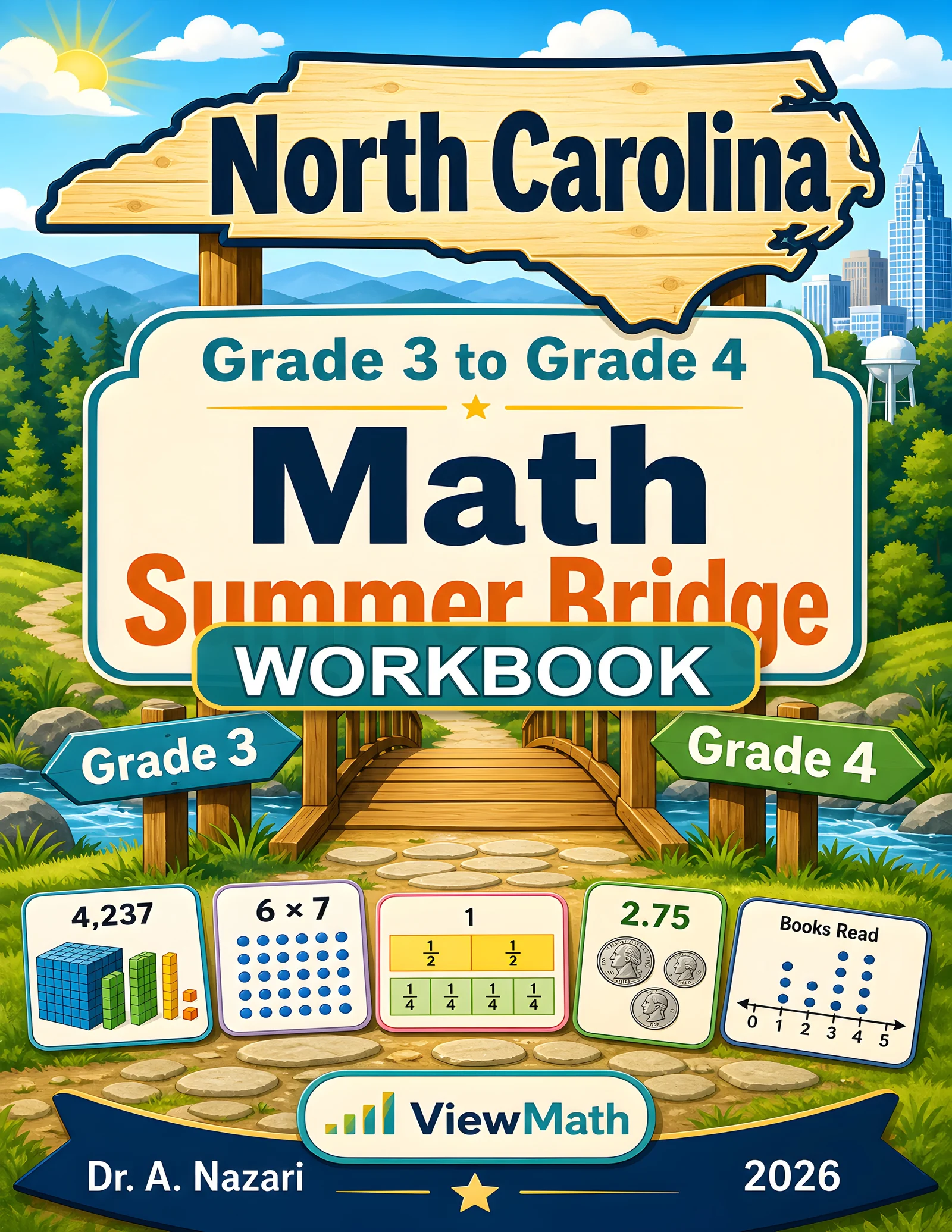 North Carolina NC EOG Grade 3 Math Summer Bridge Workbook