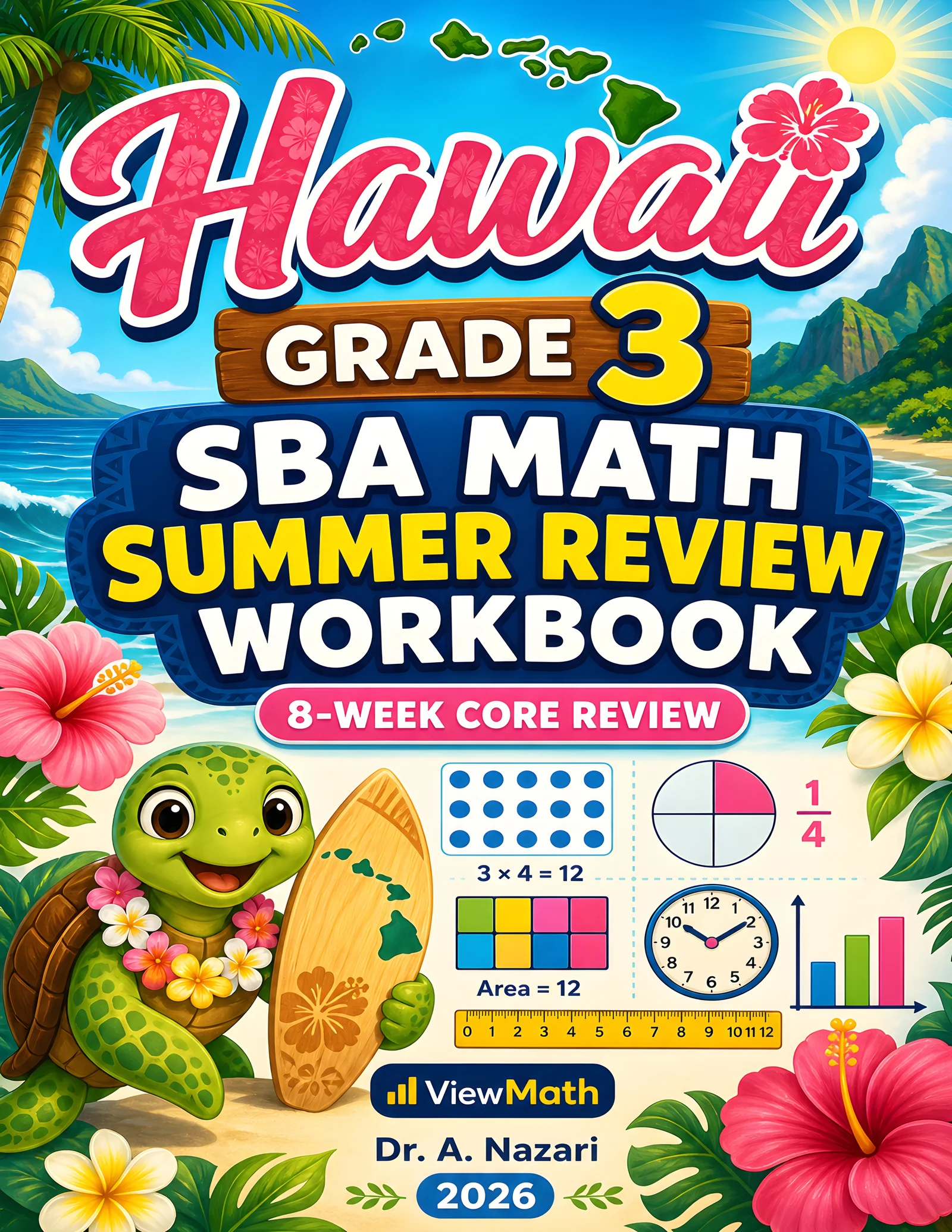 Hawaii SBA Grade 3 Math Summer Review Workbook