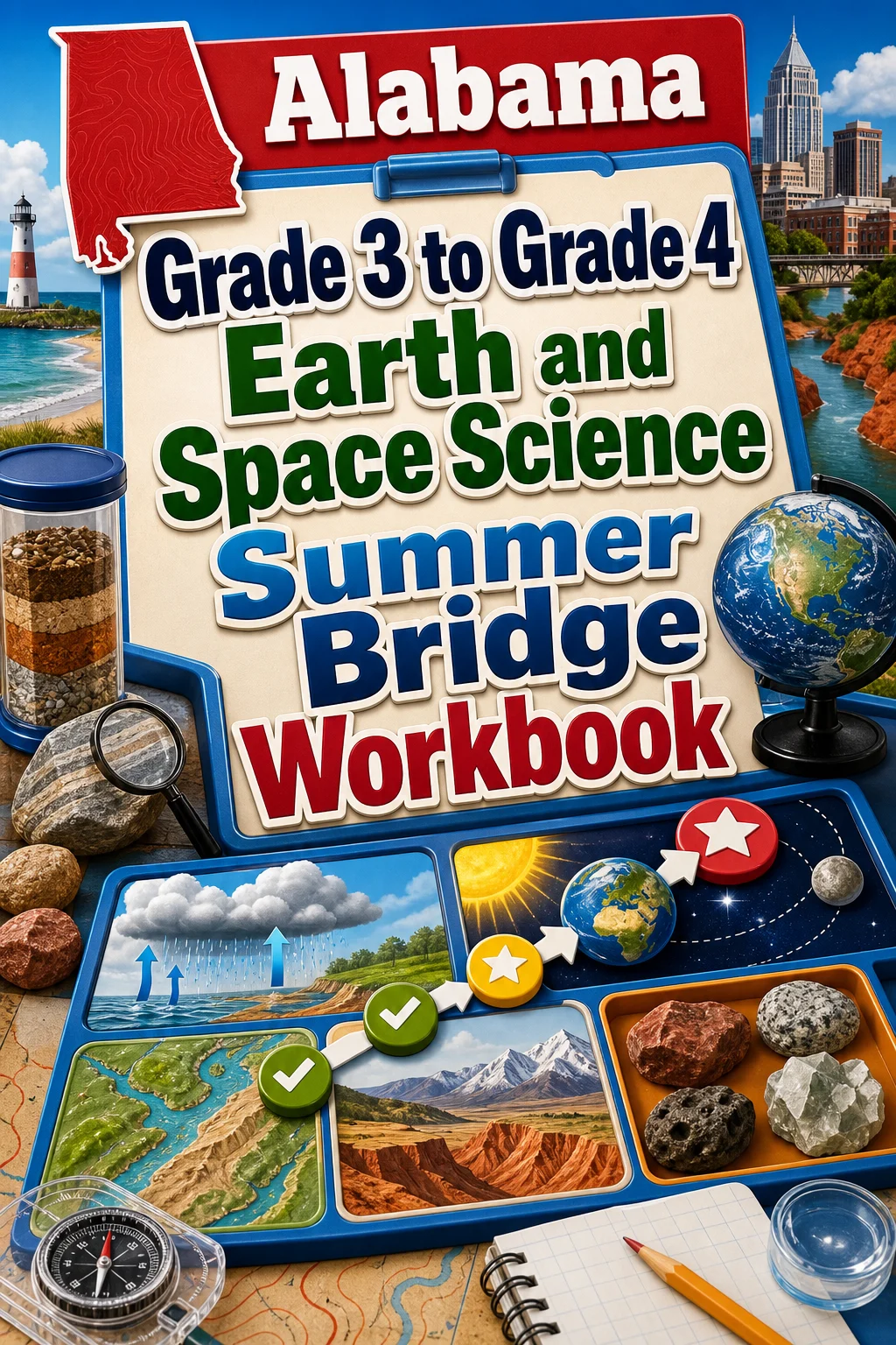 Alabama Grade 3 to Grade 4 Earth and Space Science Summer Bridge Workbook