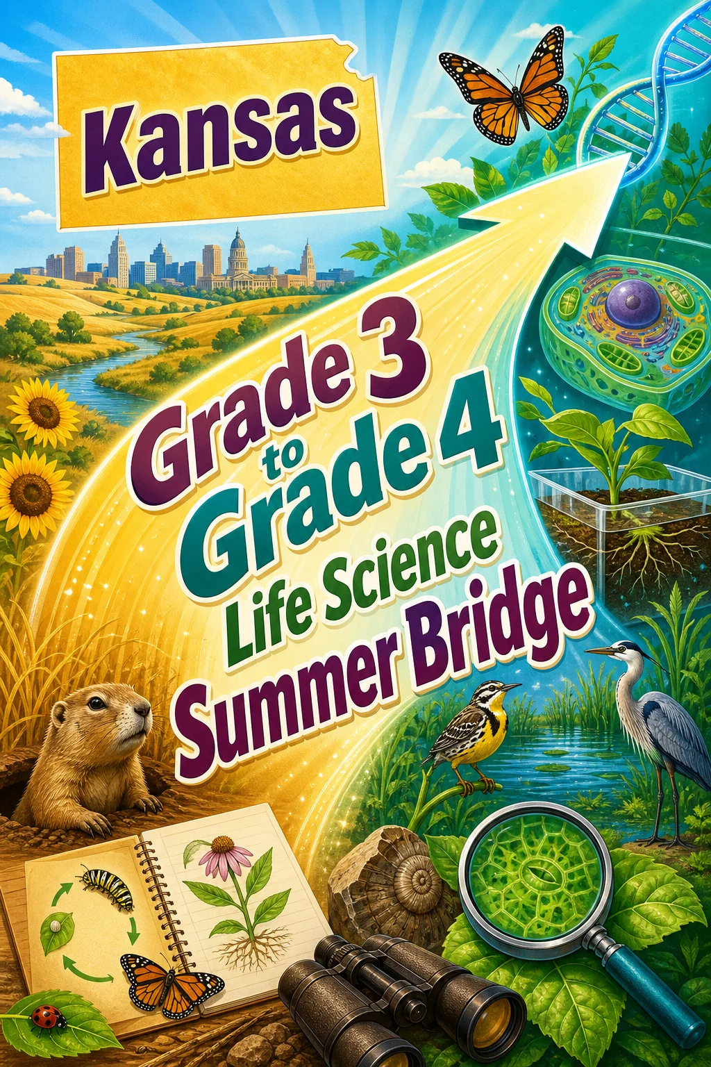 Kansas Grade 3 to Grade 4 Life Science Summer Bridge