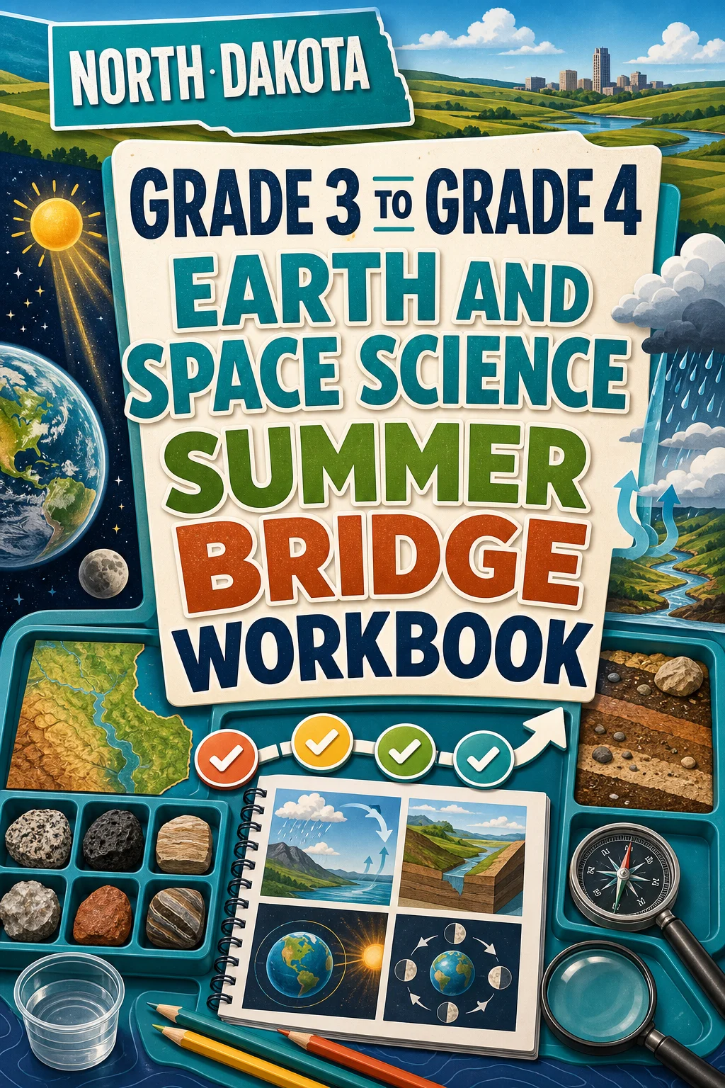 North Dakota Grade 3 to Grade 4 Earth and Space Science Summer Bridge Workbook