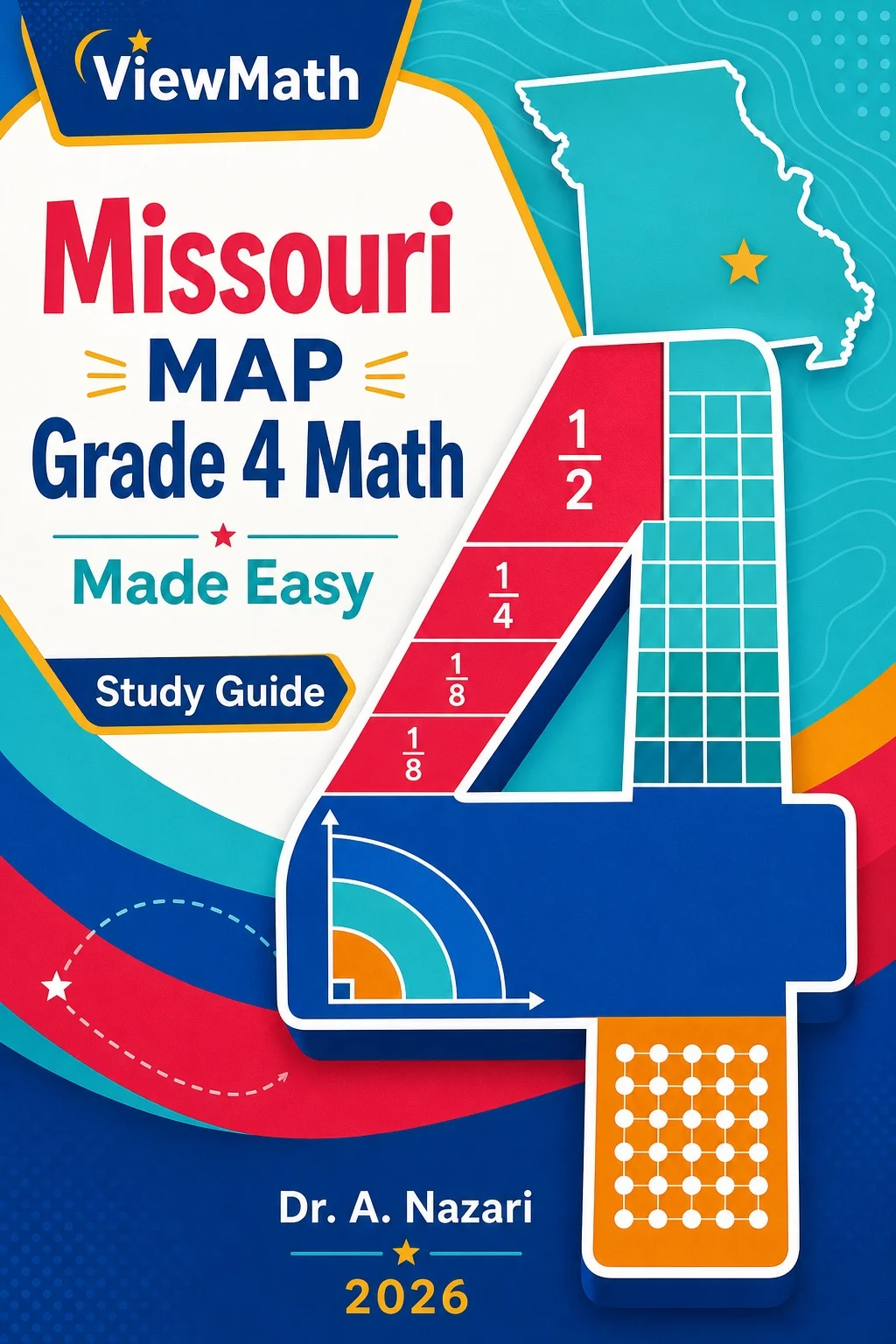 Missouri MAP Grade 4 Math Learn & Test Bundle: 3 Guides, Workbook & 25 Tests