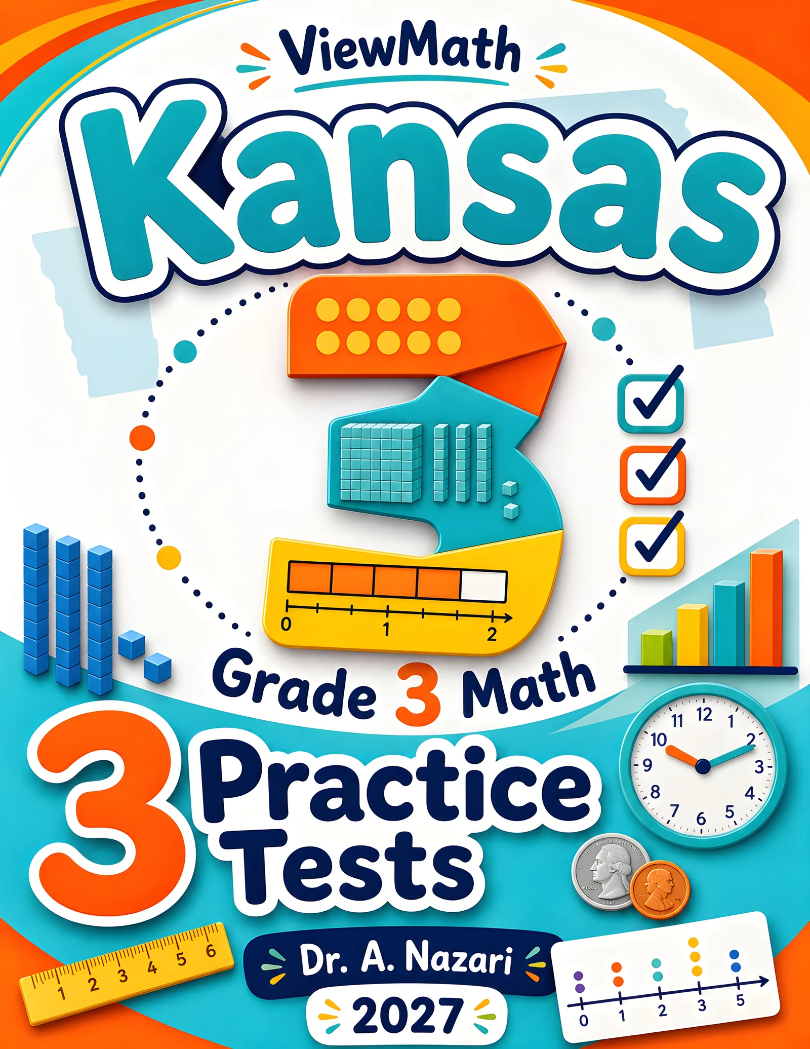 Kansas KAP Grade 4 Math Practice Tests Bundle: 25 Unique Full-Length Tests