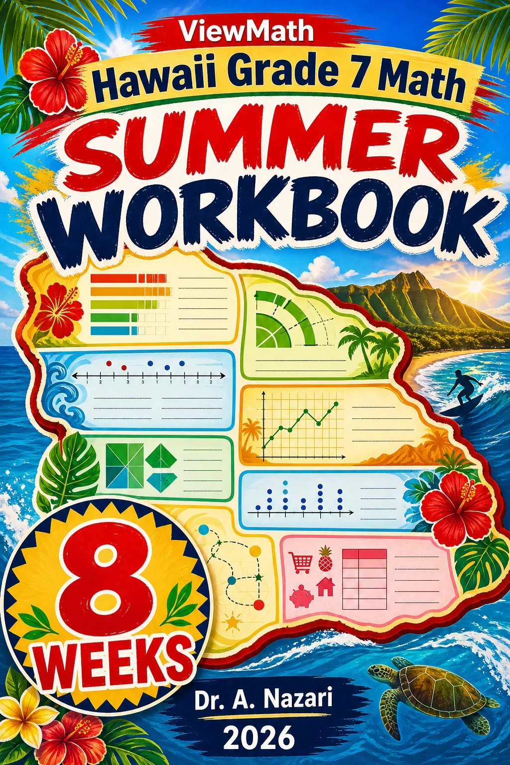 Hawaii SBA Grade 7 Math Summer Review Workbook