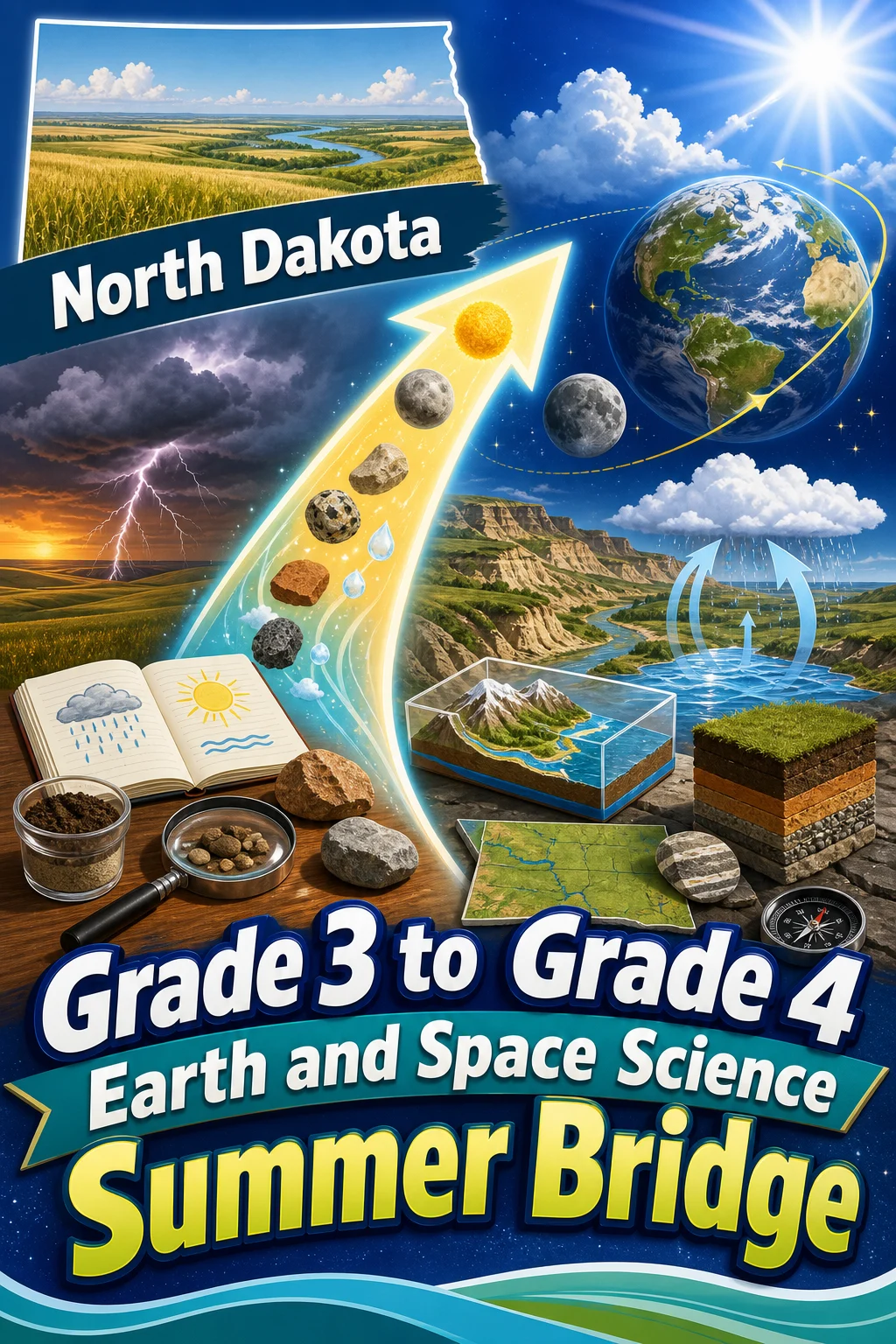 North Dakota Grade 3 to Grade 4 Earth and Space Science Summer Bridge