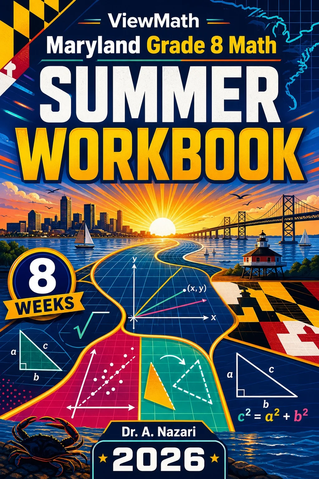 Maryland MCAP Grade 8 Math Summer Review Workbook