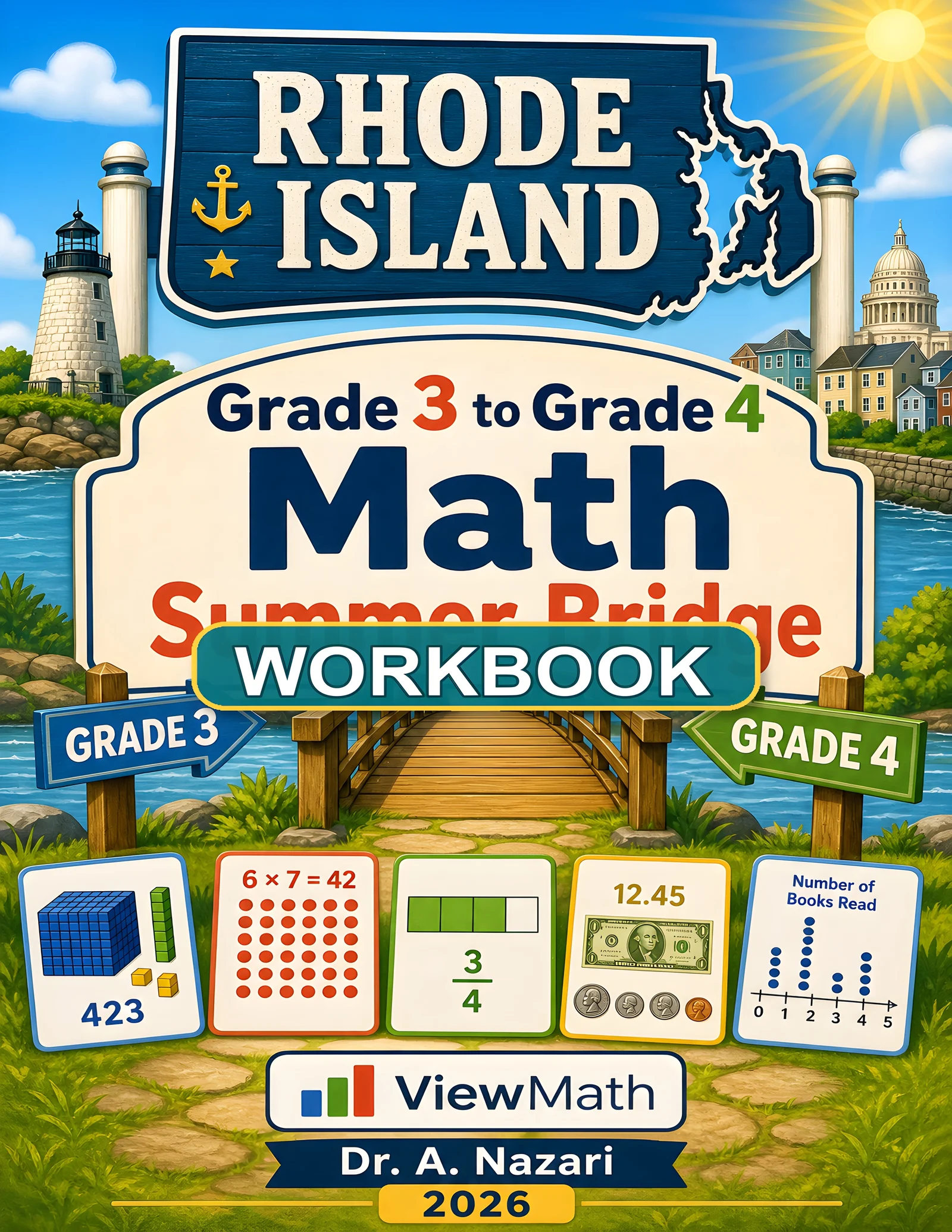 Rhode Island RICAS Grade 3 Math Summer Bridge Workbook