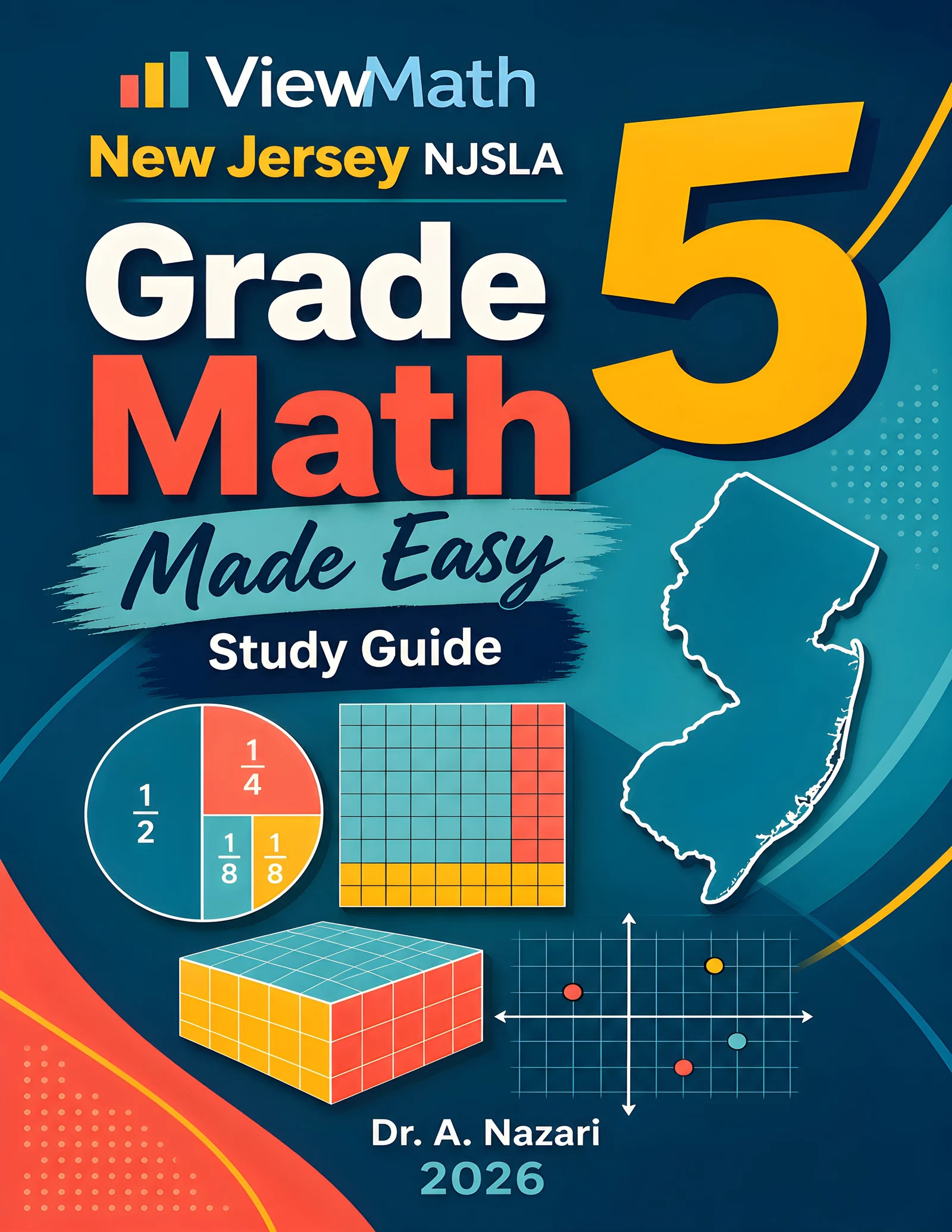 New Jersey NJSLA Grade 5 Math Learn & Test Bundle: 3 Guides, Workbook & 25 Tests