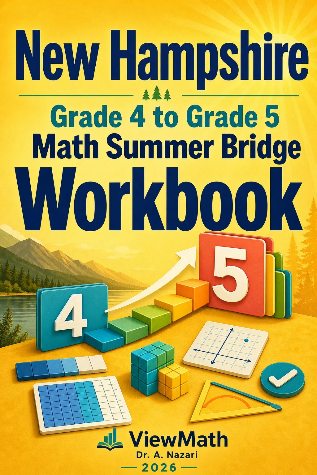 New Hampshire NH SAS Grade 4 Math Summer Bridge Workbook
