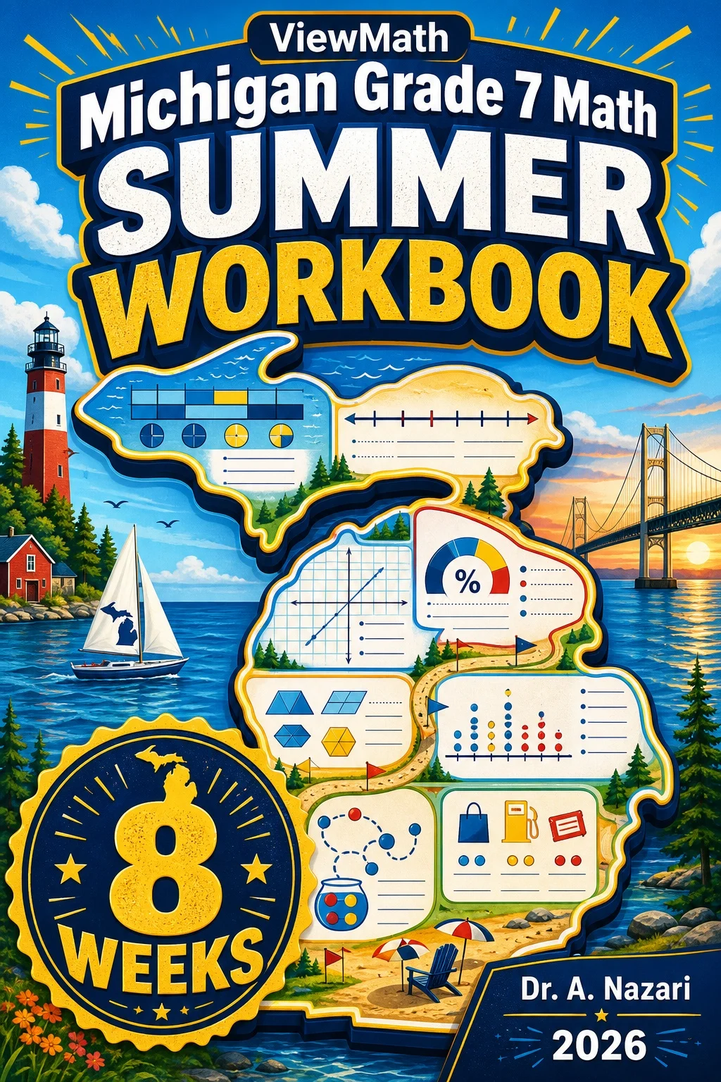 Michigan M-STEP Grade 7 Math Summer Review Workbook