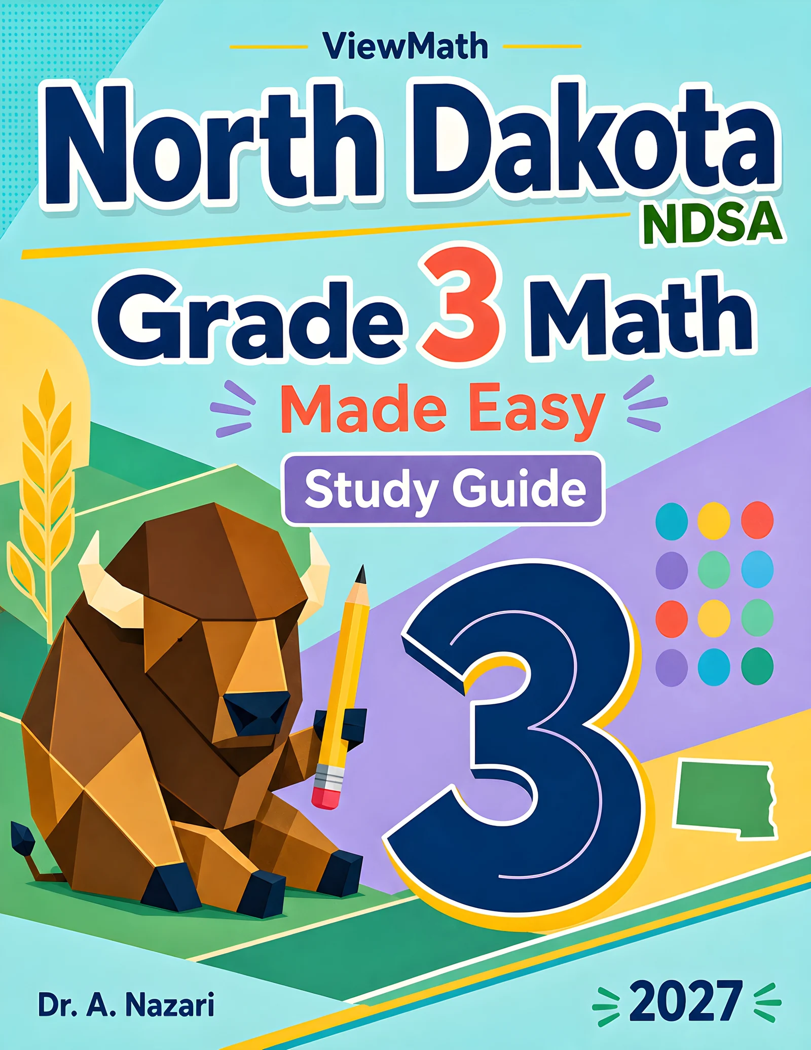 North Dakota NDSA Grade 3 Math Learn & Test Bundle: 7 Books & 25 Tests
