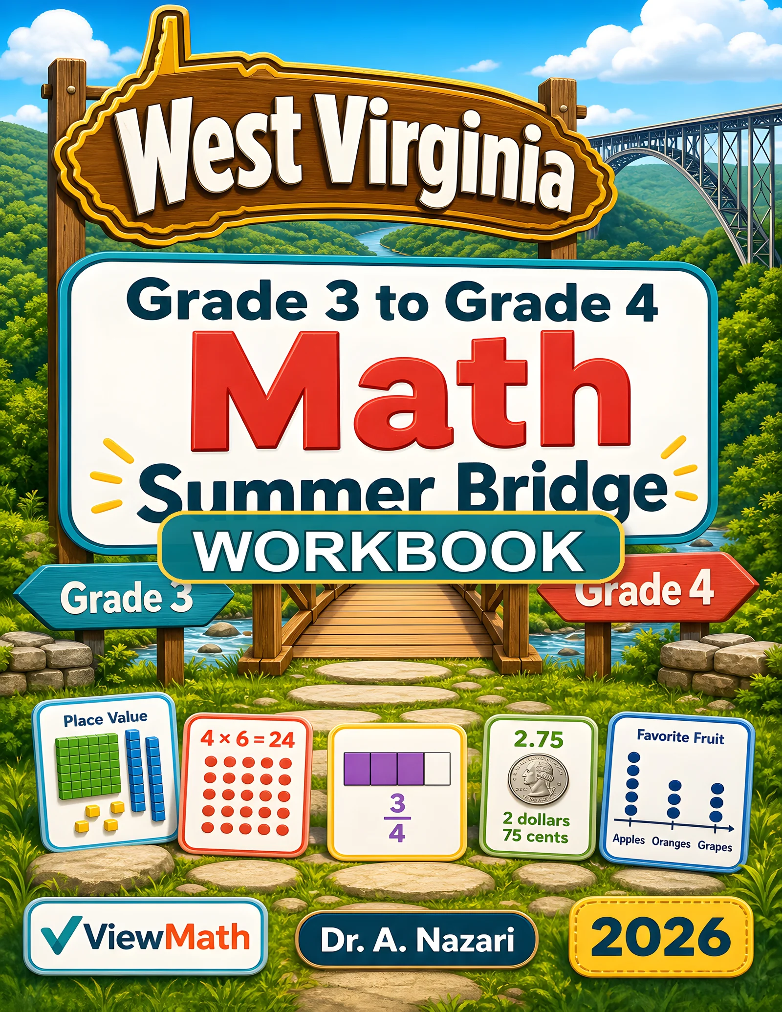 West Virginia WVGSA Grade 3 Math Summer Bridge Workbook