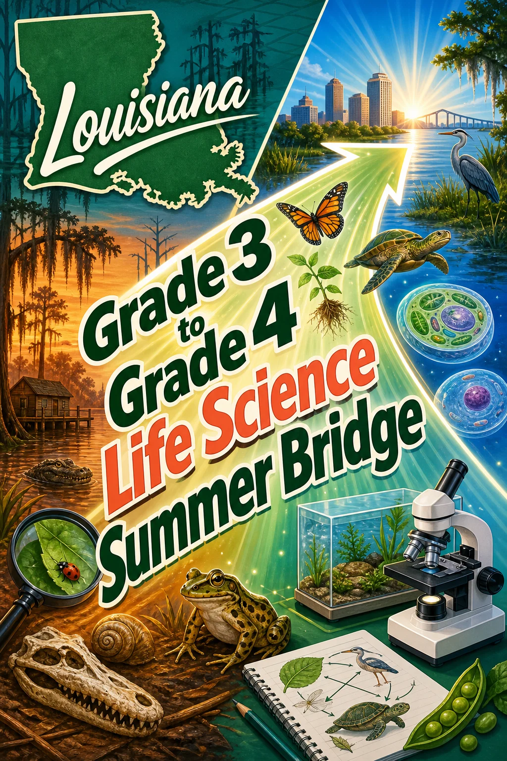 Louisiana Grade 3 to Grade 4 Life Science Summer Bridge