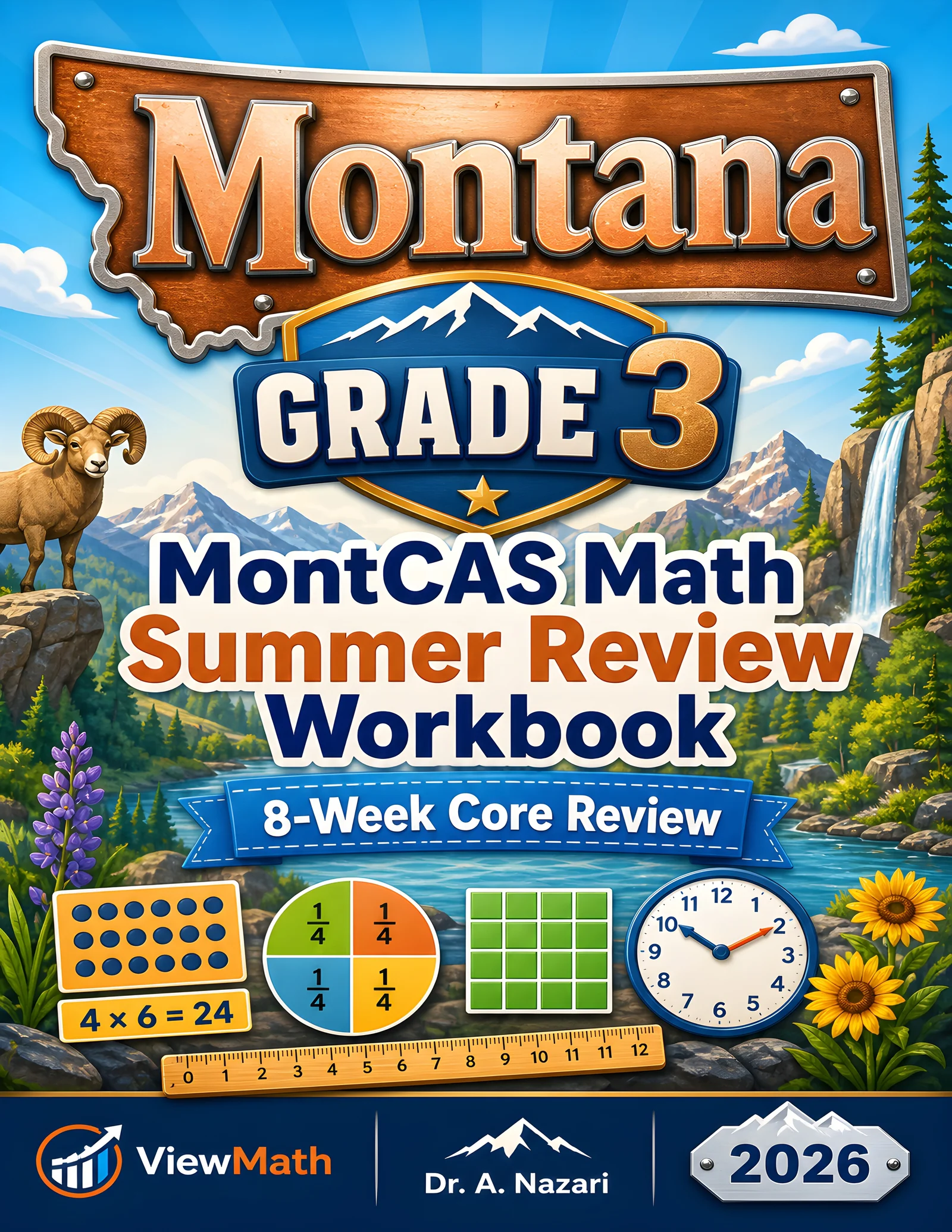Montana MontCAS Grade 3 Math Summer Review Workbook