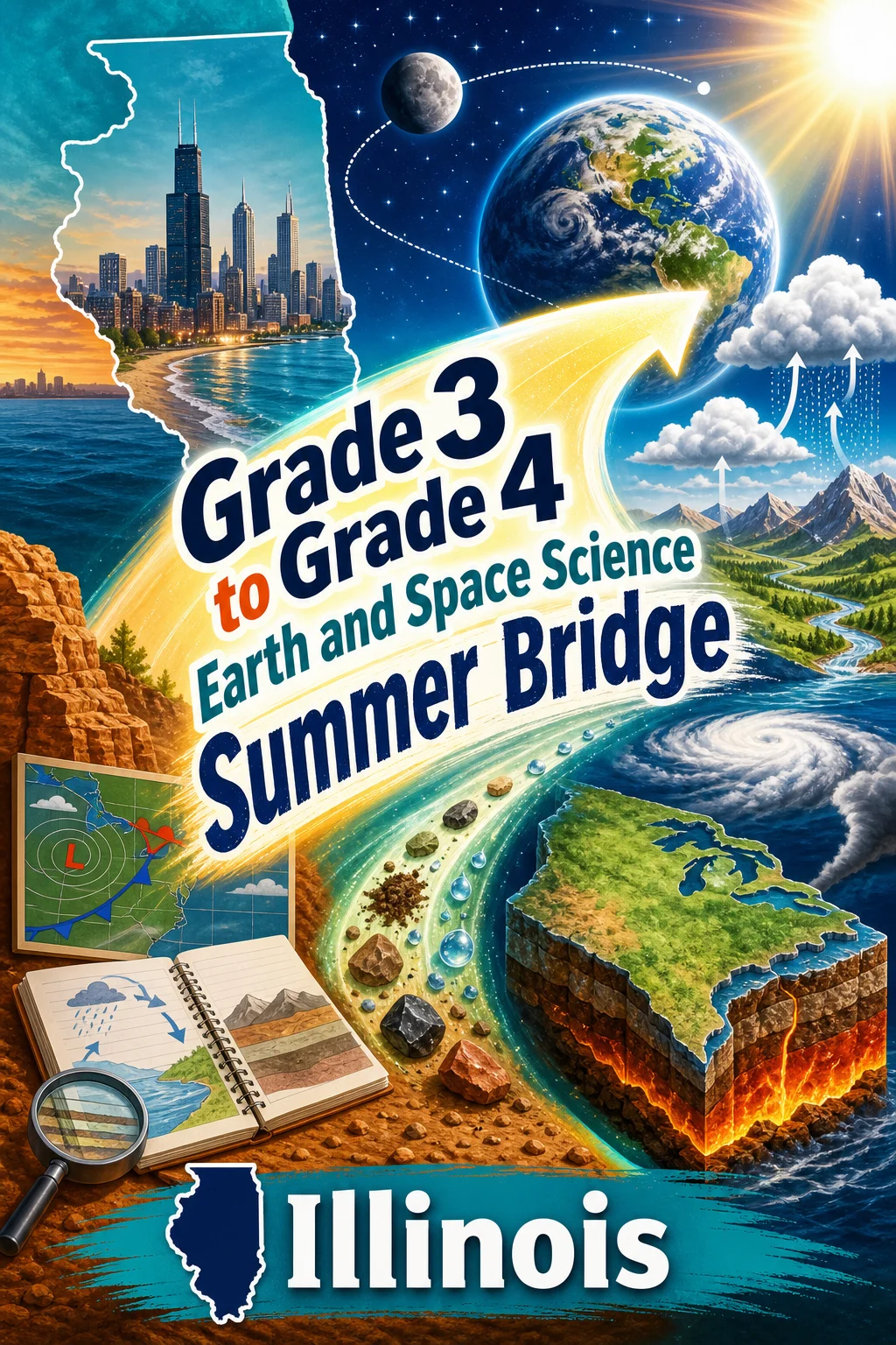 Illinois Grade 3 to Grade 4 Earth and Space Science Summer Bridge