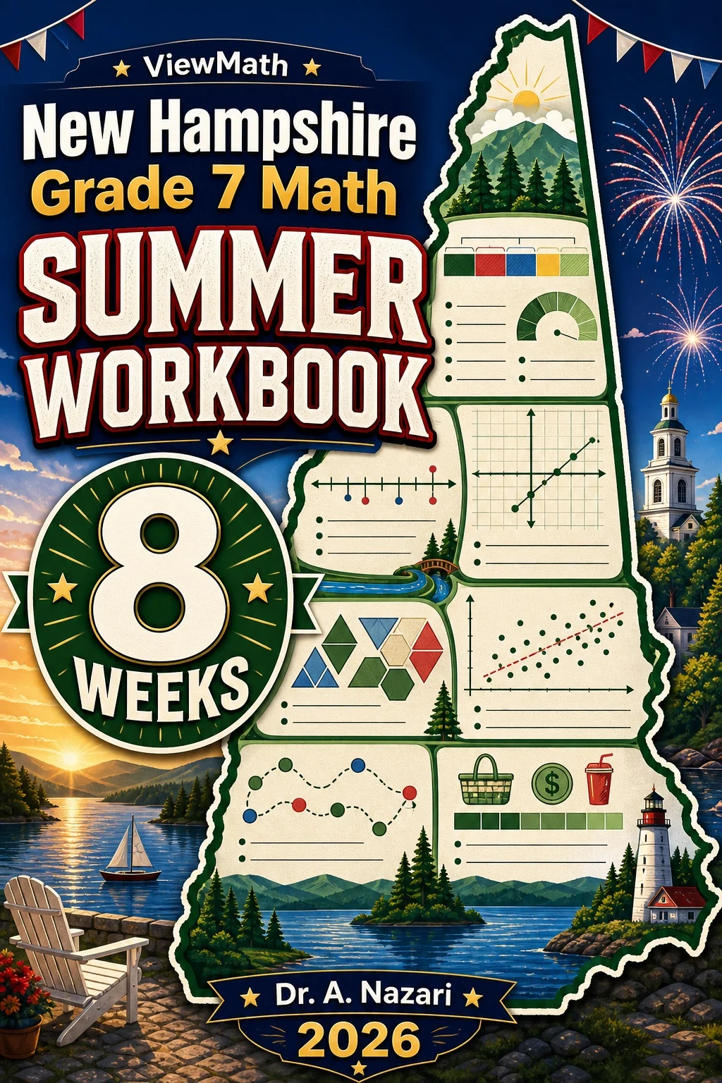 New Hampshire NH SAS Grade 7 Math Summer Review Workbook
