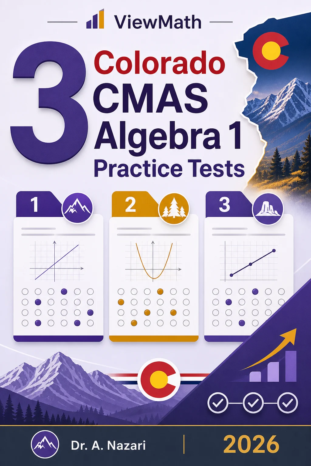 3 Colorado CMAS Algebra 1 Math Practice Tests
