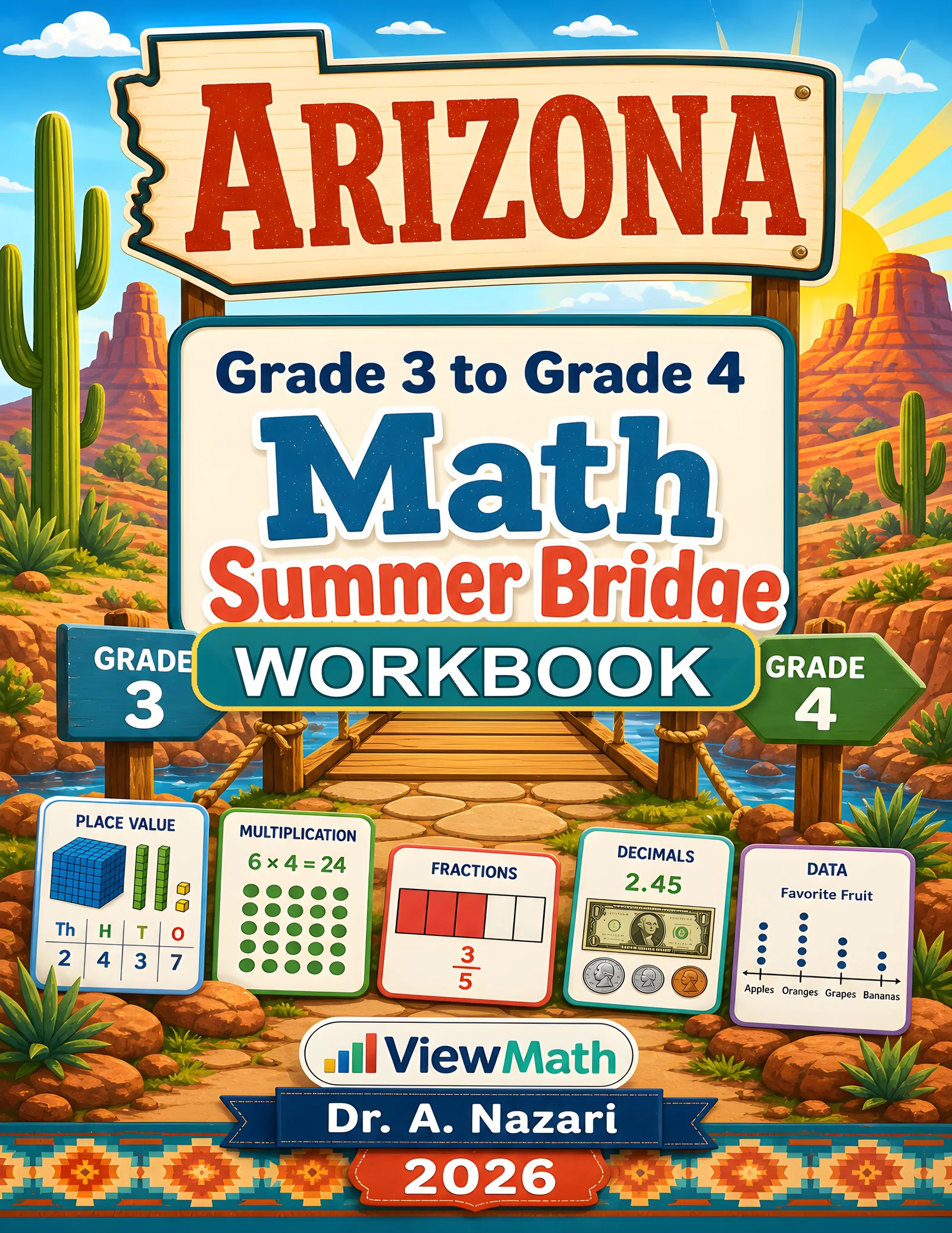 Arizona AASA Grade 3 Math Summer Bridge Workbook
