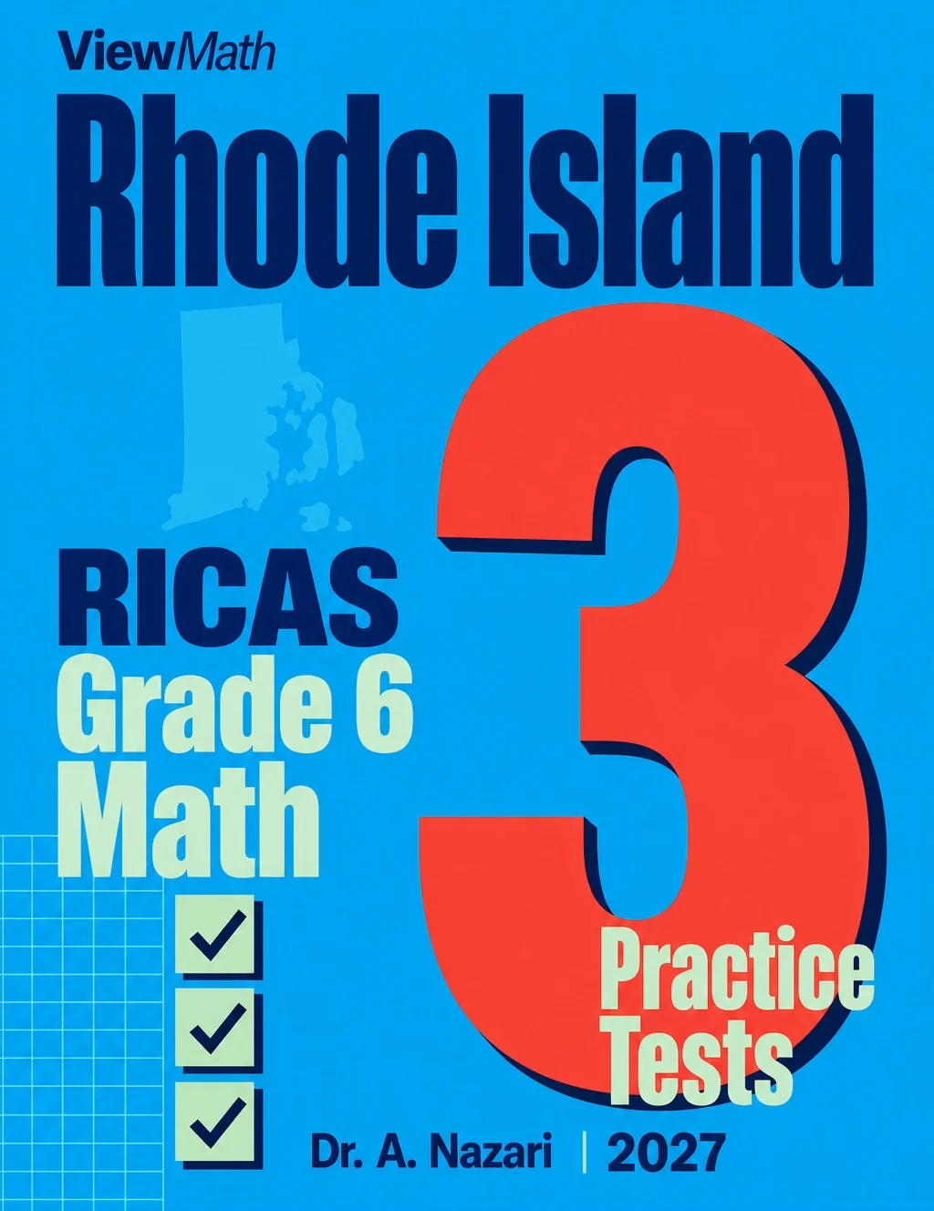 Rhode Island RICAS Grade 6 Math Practice Tests Bundle: 25 Full-Length Tests