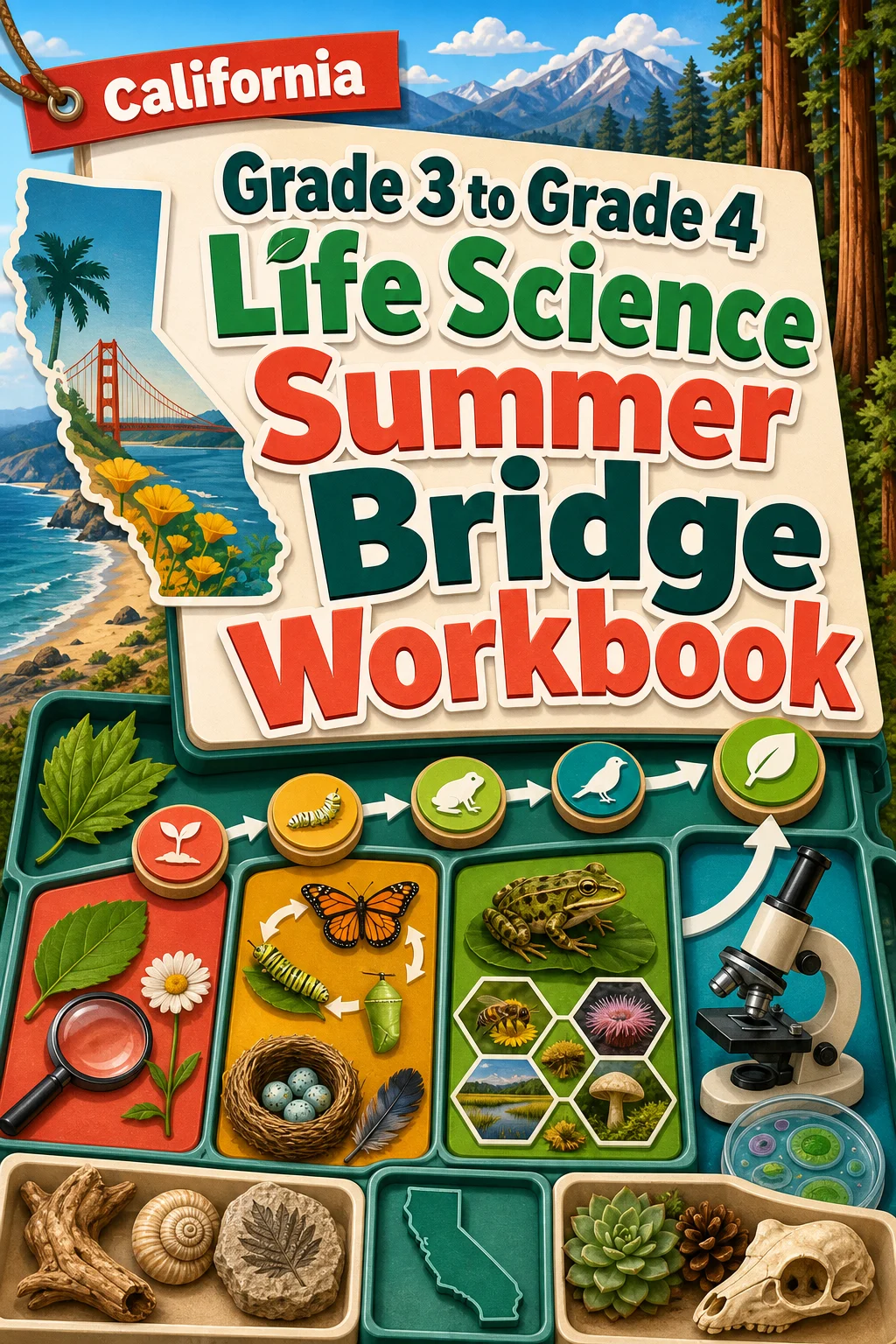 California Grade 3 to Grade 4 Life Science Summer Bridge Workbook