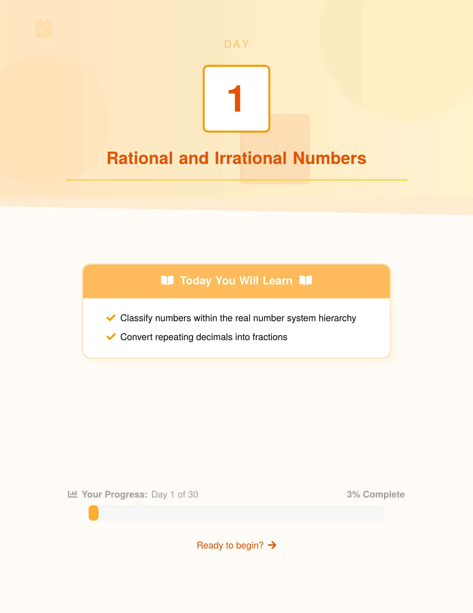 Representative ViewMath book learning or practice page