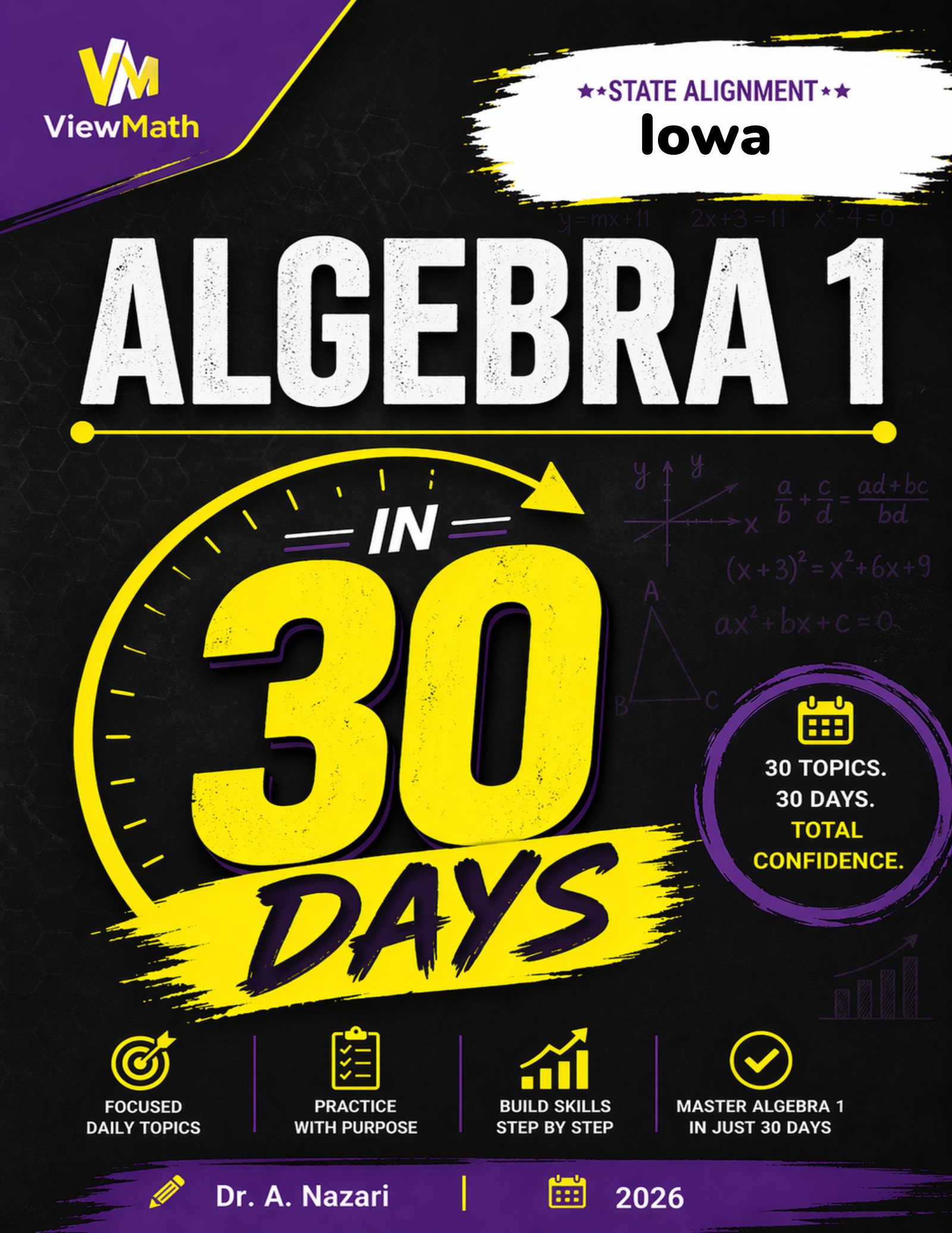 Iowa ISASP Algebra 1 Math in 30 Days