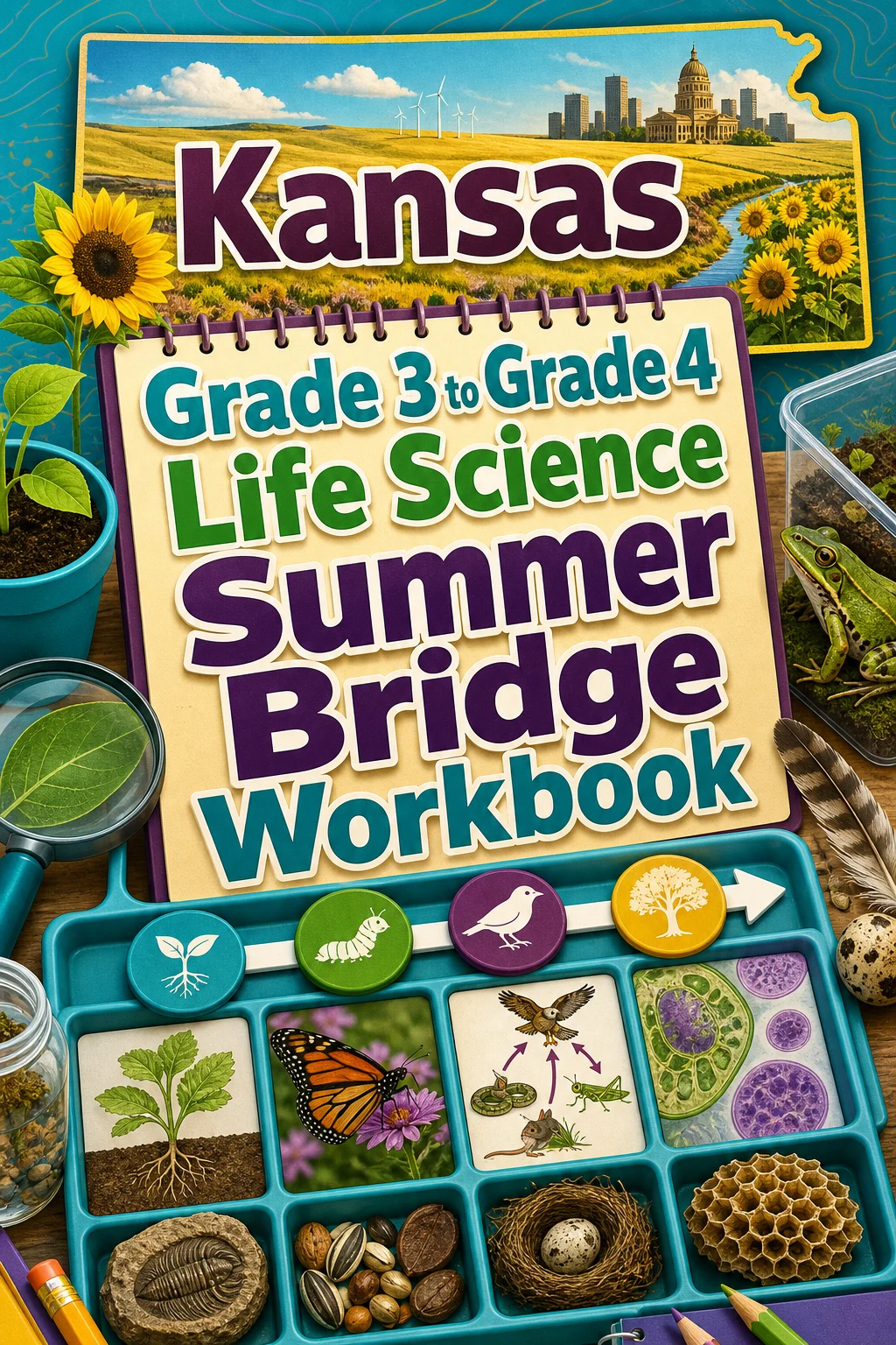 Kansas Grade 3 to Grade 4 Life Science Summer Bridge Workbook